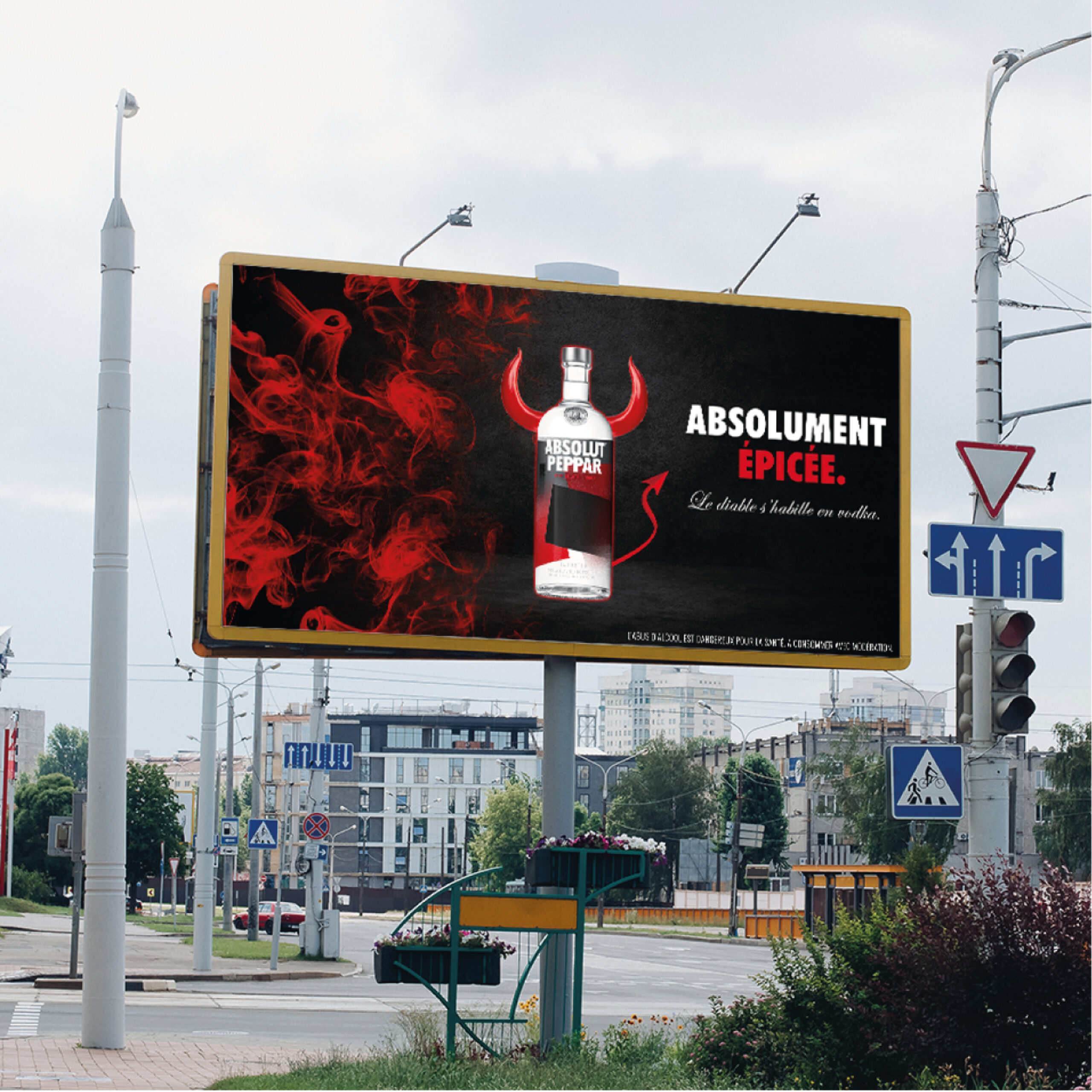 Mockup de l'affiche Absolut Vodka, projet portfolio Ludovic Chauvet